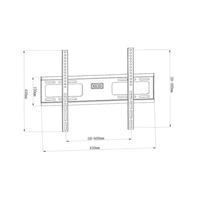 Fixed TV Wall Mount for 26-65 Inch for Flat panel LED, LCD TVs up to 45 kg/99 lbs and up to 400x400 VESA, Slim 30mm Profile, Integrated Bubble Level, Black