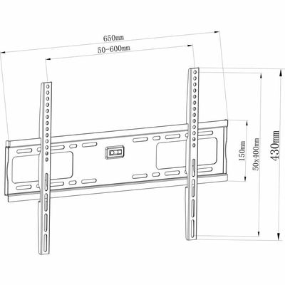 Fixed TV Wall Mount for 37-80 Inch Flat Panel TVS up to 70 kg/154 lbs and up to 600x400 VESA, Ultra-Slim 30mm Profile with Heavy-Duty Steel, Black
