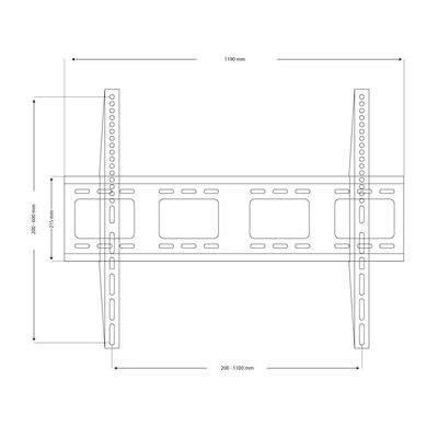 Fixed TV Wall Mount for 50-120 Inch Flat Panel TVs up to 150 kg and up to 1100x600 VESA, Extra-Large Heavy-Duty Design, Black