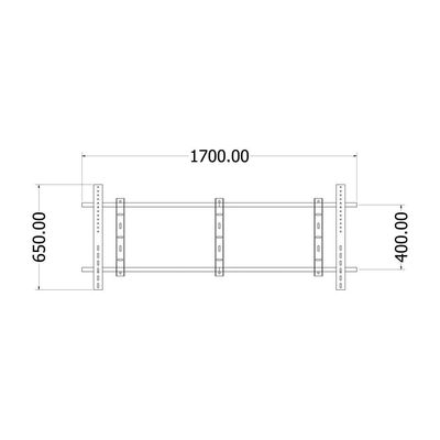 Fixed TV Wall Mount for 98-110 Inch Flat Panel Displays up to 130 kg, Universal Design for Standard Displays and Interactive Screens, VESA Compliant, Black