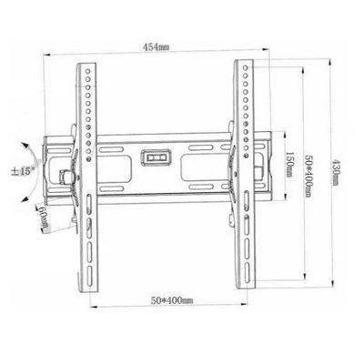 Tilt TV Wall Mount for 32-65 Inch Flat Panel TVs up to 50 kg/110 lbs and up to 400x400 VESA, Free Tilting Design with Integrated Bubble Level, Black
