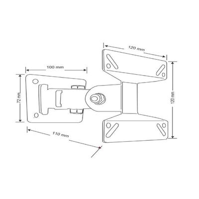 Single Arm Swivel TV Wall Mount for 10-26 Inch Flat Panel TVs up to 10 kg/22 lbs and up to 100x100 VESA, Tilt Plate and Swivel Arm for Enhanced Viewing, Black