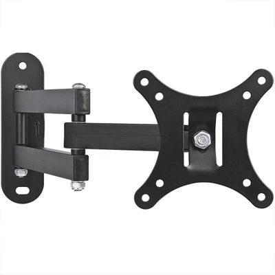 Single Arm Swivel TV Wall Mount for 14-32 Inch Flat Panel TVs up to 12 kg/26 lbs and up to 100x100 VESA, Free-Tilting and Swiveling Arm for Enhanced Viewing, Black