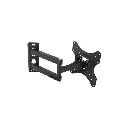 Single Arm Swivel TV Wall Mount for 14-32 Inch Curved & Flat Panel TVs up to 35 kg/77 lbs and up to 200x200 VESA, Full-Motion Design with Sliding Long Arm for Maximum Viewing, Black