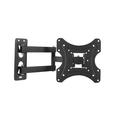 Single Arm Swivel TV Wall Mount for 14-32 Inch Curved & Flat Panel TVs up to 35 kg/77 lbs and up to 200x200 VESA, Full-Motion Design with Sliding Long Arm for Maximum Viewing, Black