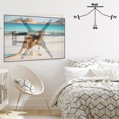 Single Arm Swivel TV Wall Mount for 23"-55" LCD & LED TVs upto 35 kg/77 lbs and VESA upto 400x400, Articulating Arm for Full Motion Capability, Black