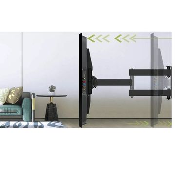 Single Arm Swivel TV Wall Mount for 37-75 Inch Flat Panel TVs up to 60 kg, VESA 600x400mm, Full-Motion with 615mm Extension, Free-Tilting Design, Black