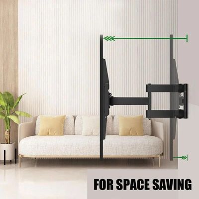 Double Arms Swivel TV Wall Mount for 26-65 Inch LED & LCD Flat Panel TVs up to 50 kg/110 lbs and VESA up to 400x400, Full-Motion Design with 490mm Extension, Tilting and Swiveling Arms, Black