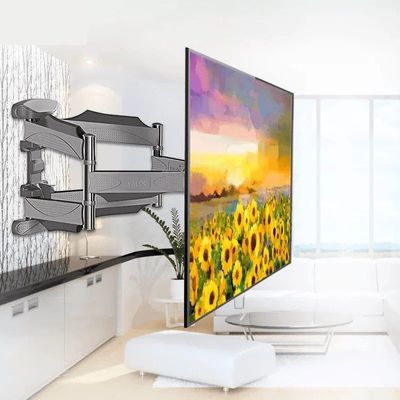 Double Arms Swivel TV Wall Mount for 32"-65" LED & LCD Flat Panel TVs up to 50 kg/110 lbs, VESA up to 400x400mm, Full Motion, 452 mm Extension, Black