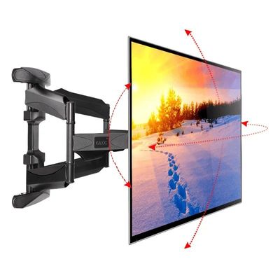 Double Arms Swivel TV Wall Mount for 37"-75" LED & LCD Flat Panel TVs up to 50 kg/110 lbs, VESA up to 400x400mm, Full Motion, 491 mm Extension, Black