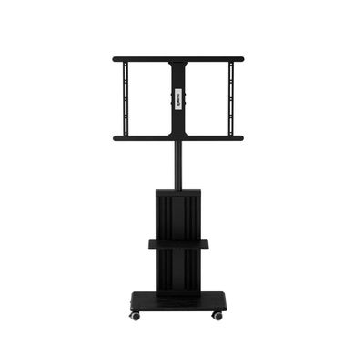 Mobile Easel Studio TV Cart for 32"-75" TVs up to 45 kg/99 lbs with VESA Compatibility up to 600x400mm, Height Adjustable with Swivel and Tilt Features, Integrated DVD/AV Tray, Black