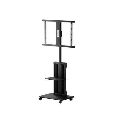 Mobile Easel Studio TV Cart for 32"-75" TVs up to 45 kg/99 lbs with VESA Compatibility up to 600x400mm, Height Adjustable with Swivel and Tilt Features, Integrated DVD/AV Tray, Black