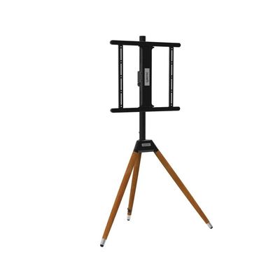 TV Floor Stand for 32-55 Inch TVs up to 40 kg, VESA Compatible 200x200mm to 400x400mm, Stylish Wooden Tripod Design with Tilt and 360° Swivel Functionality