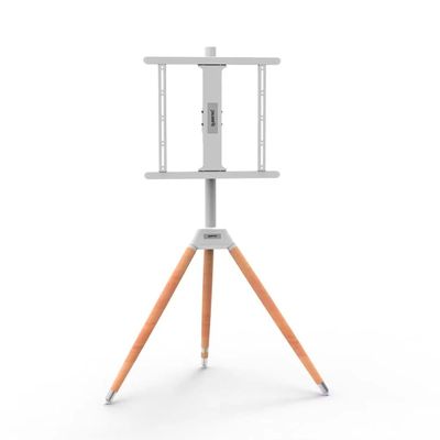 TV Floor Stand for 32-55 Inch TVs up to 40 kg, VESA Compatible 200x200mm to 400x400mm, Stylish Wooden Tripod Design with Tilt and Swivel Functionality