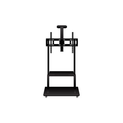 Mobile TV Cart for 50” ~ 100” TVs up to 150 kg, VESA Compatible 1000 x 600mm, Adjustable Height with Additional AV Shelf up to 20 kg, Heavy-Duty Steel Construction, Locking Casters for Mobility, Black
