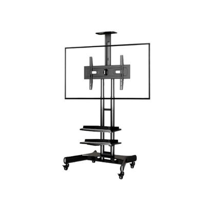Mobile TV Trolley for 40-70 Inch TVs up to 50 kg, VESA Compatible 600x400 mm, Dual Shelf Design for AV Equipment, Mobile with Locking Wheels for Stability