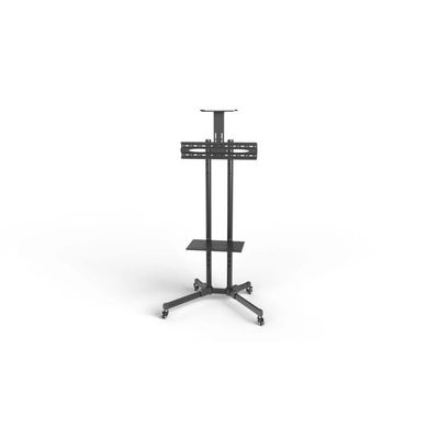 Height Adjustable Mobile TV Cart for 32"-75" TVs up to 50 kg/110 lbs with VESA Compatibility up to 600x400mm, +10° to -10° Tilt, Black