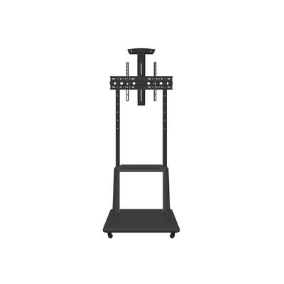Mobile TV Cart for 42-100 Inch TVs up to 150 kg, VESA Compatible up to 900x600 mm, Equipped with Heavy-Duty Locking Casters, Additional AV Support Shelf, and Height Adjustment