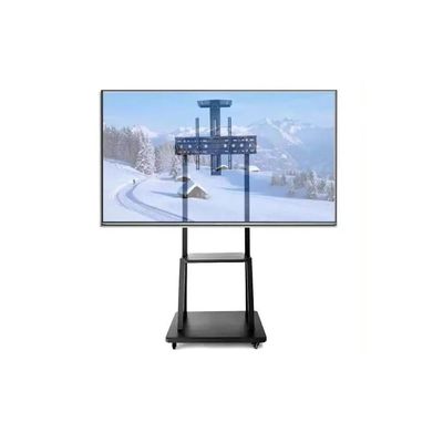 Mobile TV Cart for 42-100 Inch TVs up to 150 kg, VESA Compatible up to 900x600 mm, Equipped with Heavy-Duty Locking Casters, Additional AV Support Shelf, and Height Adjustment