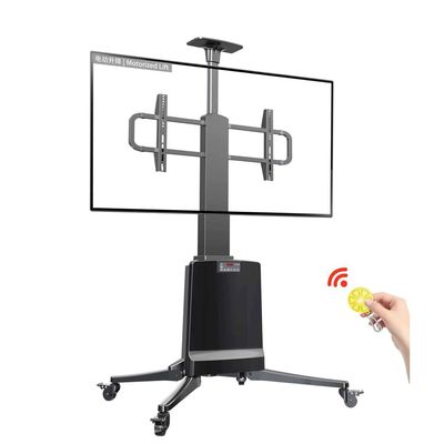 Motorized TV Floor Stand for 55-85 Inch LCD or LED Flat Panel TVs up to 150 lbs, Electric Height Adjustment 1200mm to 1700mm, VESA Compatible 200x200mm to 600x400mm, Mobile with Heavy-Duty Casters, Black
