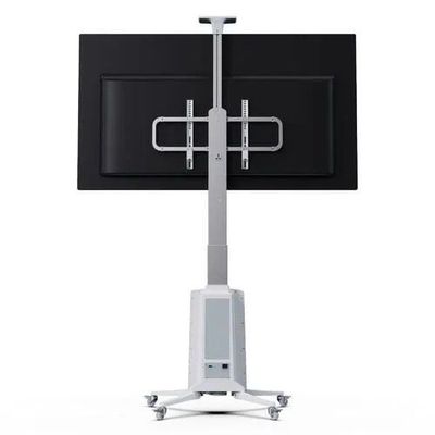 Motorized TV Floor Stand for 55-85 Inch LCD or LED Flat Panel TVs up to 150 lbs, Electric Height Adjustment 1200mm to 1700mm, VESA Compatible 200x200mm to 600x400mm, Mobile with Heavy-Duty Casters, White