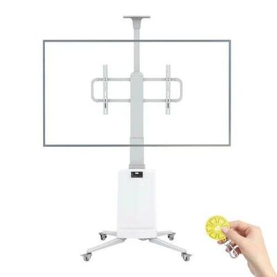 Motorized TV Floor Stand for 55-85 Inch LCD or LED Flat Panel TVs up to 150 lbs, Electric Height Adjustment 1200mm to 1700mm, VESA Compatible 200x200mm to 600x400mm, Mobile with Heavy-Duty Casters, White