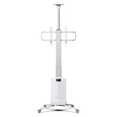 Motorized TV Floor Stand for 55-85 Inch LCD or LED Flat Panel TVs up to 150 lbs, Electric Height Adjustment 1200mm to 1700mm, VESA Compatible 200x200mm to 600x400mm, Mobile with Heavy-Duty Casters, White