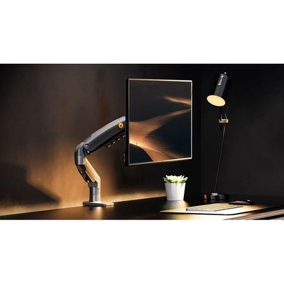 Monitor Arm Gas Spring Desk  Mount supports 17" to 30" Computer Screens up to 19.8 lbs, VESA 75x75 & 100x100 Compatibility, Height Adjustable, Full Motion Swivel, Tilt & 360° Rotation, Black