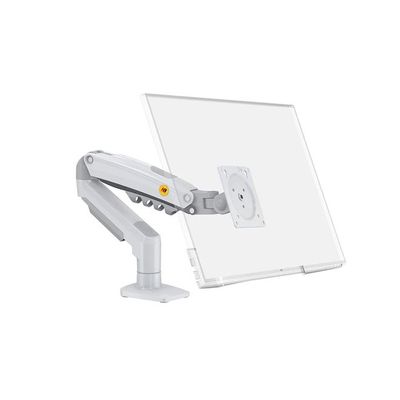 Monitor Arm Gas Spring Desk Mount Supports 17" to 30" Computer Screens up to 19.8 lbs, VESA 75x75 & 100x100 Compatibility, Height Adjustable, Full Motion Swivel, Tilt & 360° Rotation, White