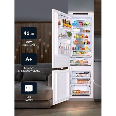 MILLEN Built-in Refrigerator, 297L, 3 Y Warranty, No Frost 2 Doors Fridge Freezer, Electronic Control, LED Backlight, Quick Cooling/Freezing, MBIM 193.3 - White