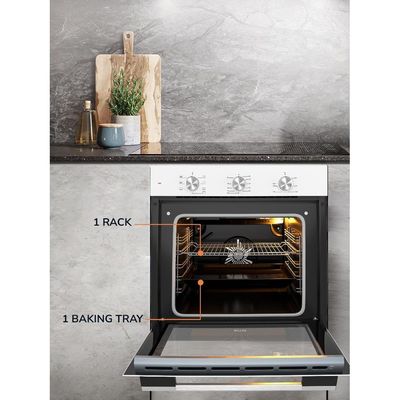 MILLEN MEO 6001 WH 78L Electric Oven - Energy Class A, 60 cm, 7 Cooking Modes, SCHOTT Double Glass Door, Glass finish, Mechanical Control with Timer, 3 Year Warranty - White