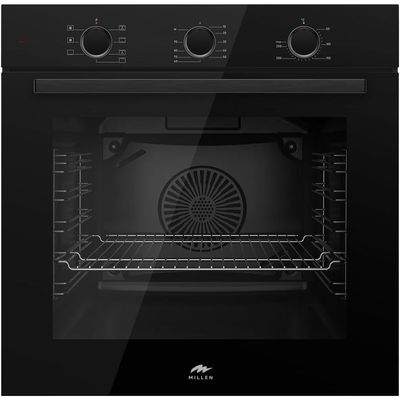 MILLEN Built In Electric Oven 7 Cooking Modes, 78L - 3 Year Warranty, SCHOTT Inner Glass, MEO 6001 BB - Black