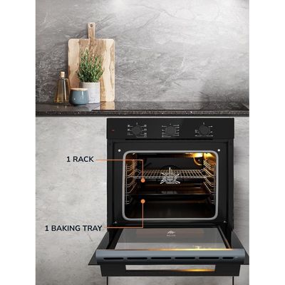 MILLEN Built In Electric Oven 7 Cooking Modes, 78L - 3 Year Warranty, SCHOTT Inner Glass, MEO 6001 BB - Black