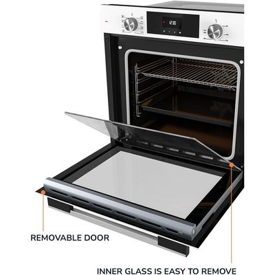 MILLEN MEO 6002 WH 73L Electric Oven - Energy Class A, 8 Cooking Modes, 60 cm, SCHOTT Double Glass Door, Glass finish, Mechanical and Touch Control with Timer, 3 Year Warranty - White