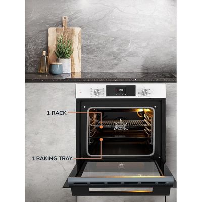 MILLEN MEO 6002 WH 73L Electric Oven - Energy Class A, 8 Cooking Modes, 60 cm, SCHOTT Double Glass Door, Glass finish, Mechanical and Touch Control with Timer, 3 Year Warranty - White