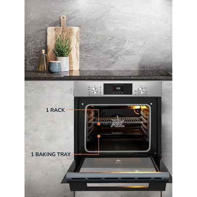 MILLEN MEO 6002 IX 73L Electric Oven - Energy Class A, 8 Cooking Modes, 60 cm, SCHOTT Double Glass Door, Glass finish, Mechanical and Touch Control with Timer, 3 Year Warranty - Silver