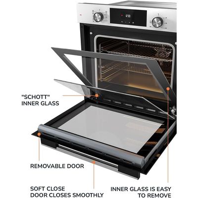 MILLEN MEO 6003 WH 78L Electric Oven - Energy Class A, 9 Cooking Modes, 60 cm, SCHOTT Double Glass Door, Glass finish, Mechanical and Touch Control with Timer, 3 Year Warranty - White