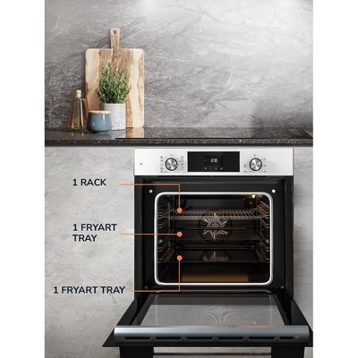 MILLEN MEO 6003 WH 78L Electric Oven - Energy Class A, 9 Cooking Modes, 60 cm, SCHOTT Double Glass Door, Glass finish, Mechanical and Touch Control with Timer, 3 Year Warranty - White