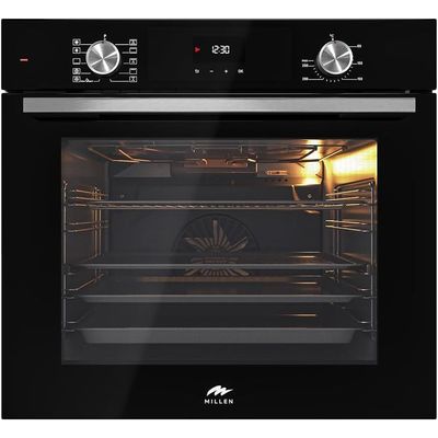 MILLEN Built In Electric Oven, 10 Cooking Modes, 73L - 3 Years Warranty, SCHOTT Inner Glass, MEO 6004 BL - Black
