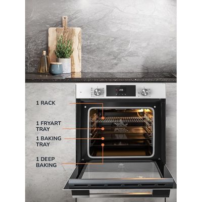 MILLEN Built In Electric Oven, 10 Cooking Modes, 73L - 3 Years Warranty, SCHOTT Inner Glass, MEO 6004 WH - White