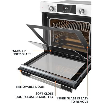 MILLEN Built In Electric Oven, 10 Cooking Modes, 73L - 3 Years Warranty, SCHOTT Inner Glass, MEO 6004 WH - White