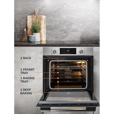 MILLEN Built In Electric Oven, 10 Cooking Modes, 73L - 3 Years Warranty, SCHOTT Inner Glass, MEO 6004 IX - Silver