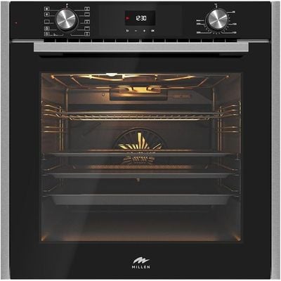 MILLEN Built In Electric Oven, 10 Cooking Modes, 81L - 3 Years Warranty, SCHOTT Inner Glass, MEO 6005 BL - Black