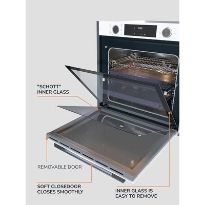 MILLEN Built In Electric Oven, 10 Cooking Modes, 81L - 3 Years Warranty, SCHOTT Inner Glass, MEO 6005 WH - White