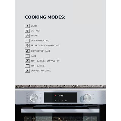 MILLEN Built In Electric Oven, 10 Cooking Modes, 81L - 3 Years Warranty, SCHOTT Inner Glass, MEO 6005 IX - Silver