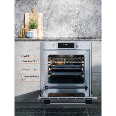 MILLEN Built In Electric Oven, 10 Cooking Modes, 81L - 3 Years Warranty, SCHOTT Inner Glass, MEO 6005 IX - Silver