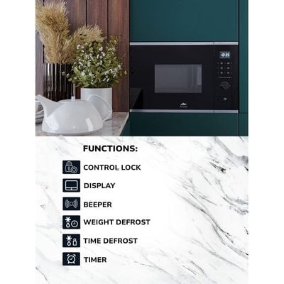 MILLEN Microwave Oven, 20L, 3 Y Warranty, Glass Finish, Touchscreen & Knob Controls, 800W Microwave Power, 1000W Grill Power, 8 Automatic Programs, MBW 381 IX - Silver