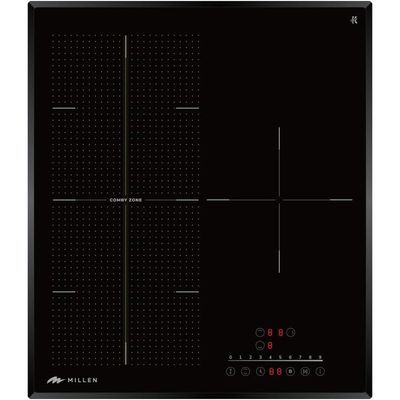 MILLEN Induction hob 45 cm Built-in 3 Heating Zones - MIH 452 BL, 5700 Watts, Touch Control, 3 Year Warranty - Black