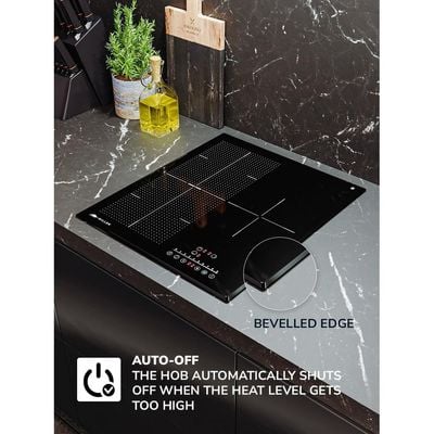 MILLEN Induction hob 45 cm Built-in 3 Heating Zones - MIH 452 BL, 5700 Watts, Touch Control, 3 Year Warranty - Black