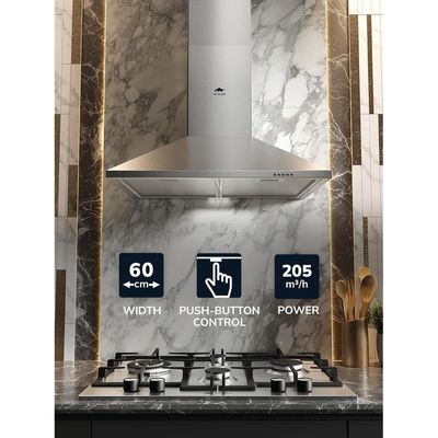 MILLEN 60cm Chimney Range Hood, Stainless Steel - MKH 604 IX, 3 Years Warranty - Silver